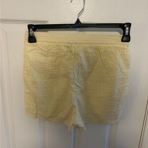 Nasty Gal Yellow and White Striped Shorts